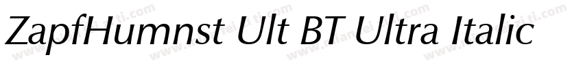 ZapfHumnst Ult BT Ultra Italic字体转换